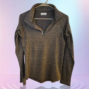 Women’s Grey Marled Columbia Quarter Zip, Reflective Details, Size Small